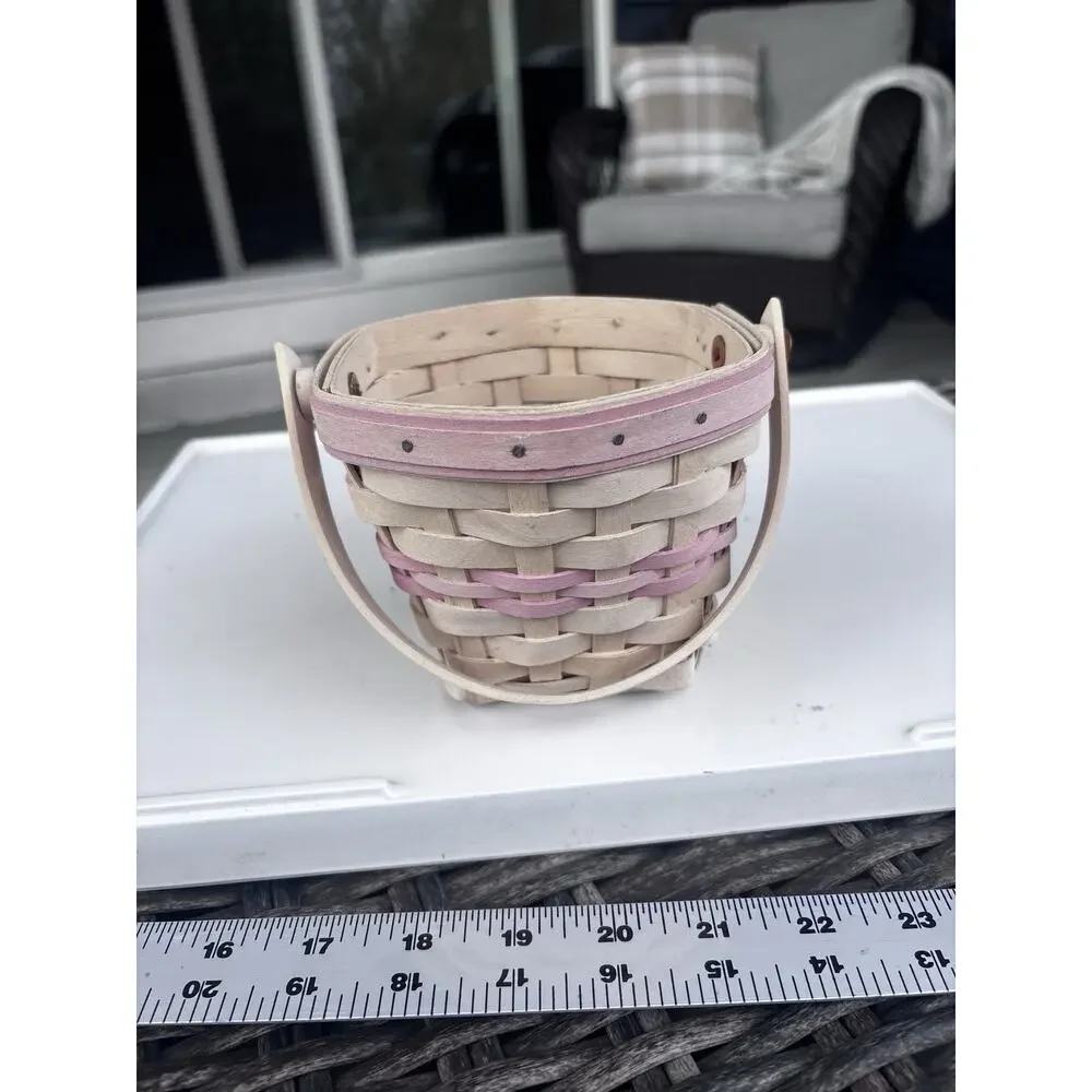 Longaberger 2001 American Cancer Society Hope Basket Pink Accents Vintage